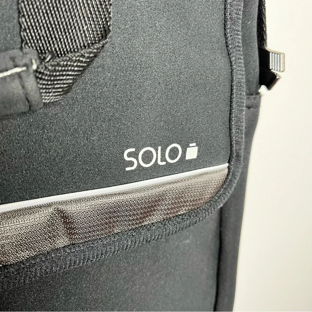 Solo Slim Black and Gray Laptop Bag with Modern Design & Shoulder Strap